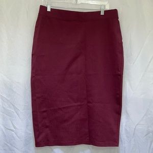 Burgundy Midi Skirt